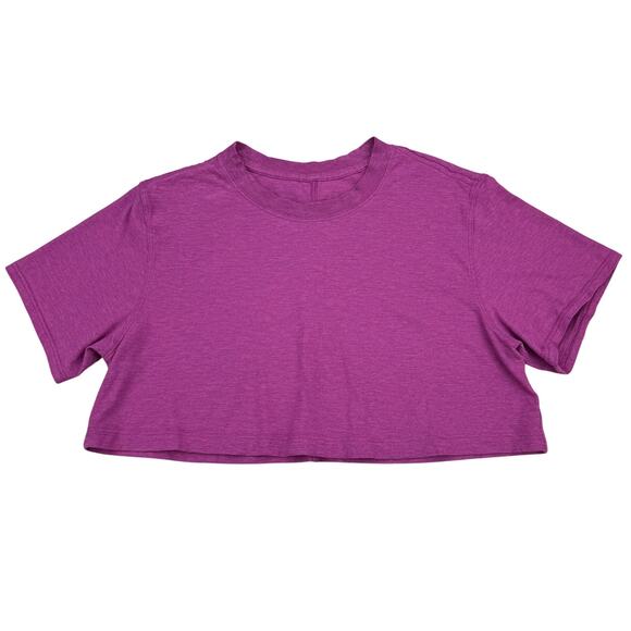 LULULEMON All Yours Cropped T-Shirt Size 4 Vivid Plum - Picture 4 of 6